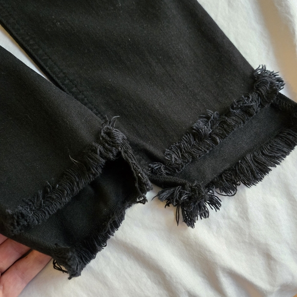 Rag & Bone sz 24 Nina High Rise Ankle Cigarette black jeans with frayed hem - Picture 2 of 13